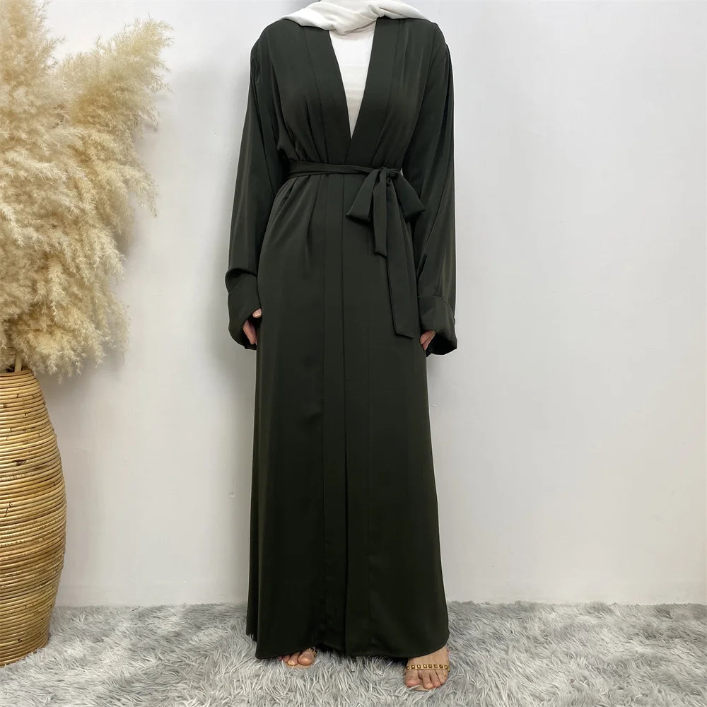 Muslim women hot sell Dubai Abaya Long headscarf dress with belt Islamic dress Abaya women's Abaya African dress