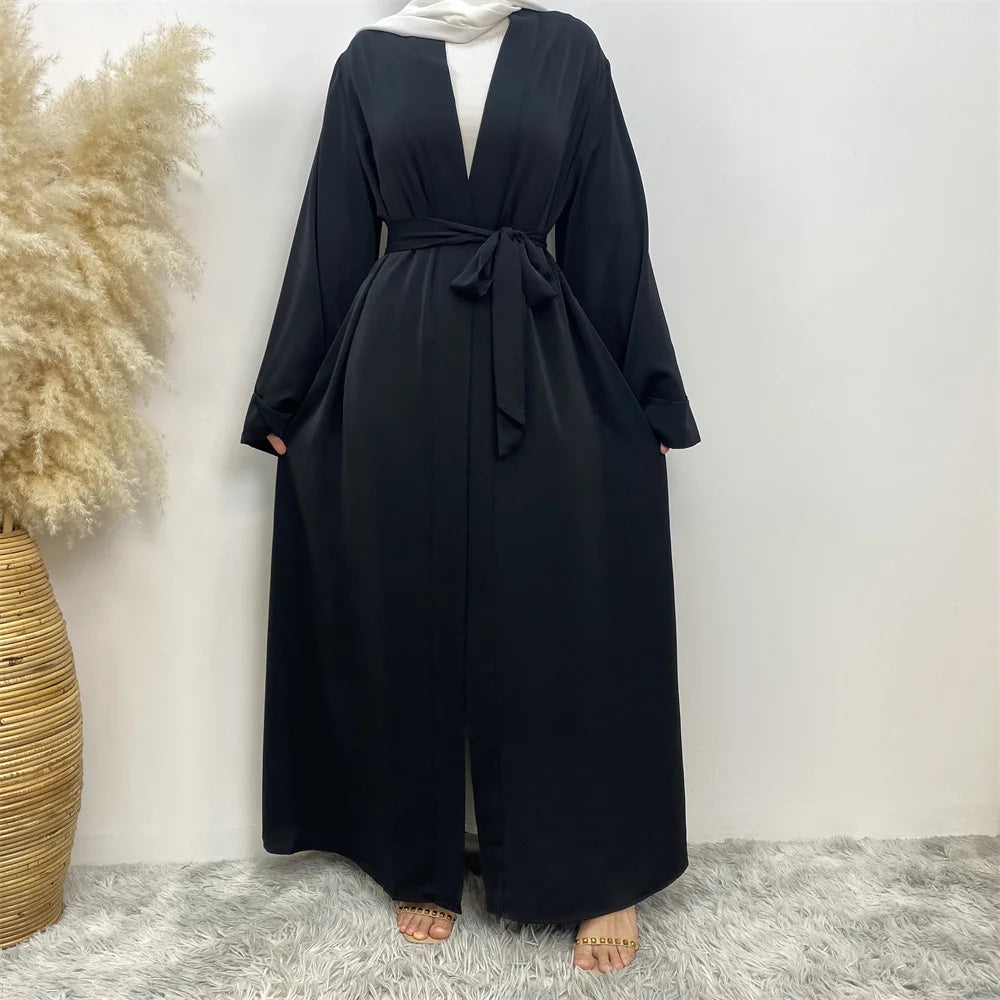 Muslim women hot sell Dubai Abaya Long headscarf dress with belt Islamic dress Abaya women's Abaya African dress