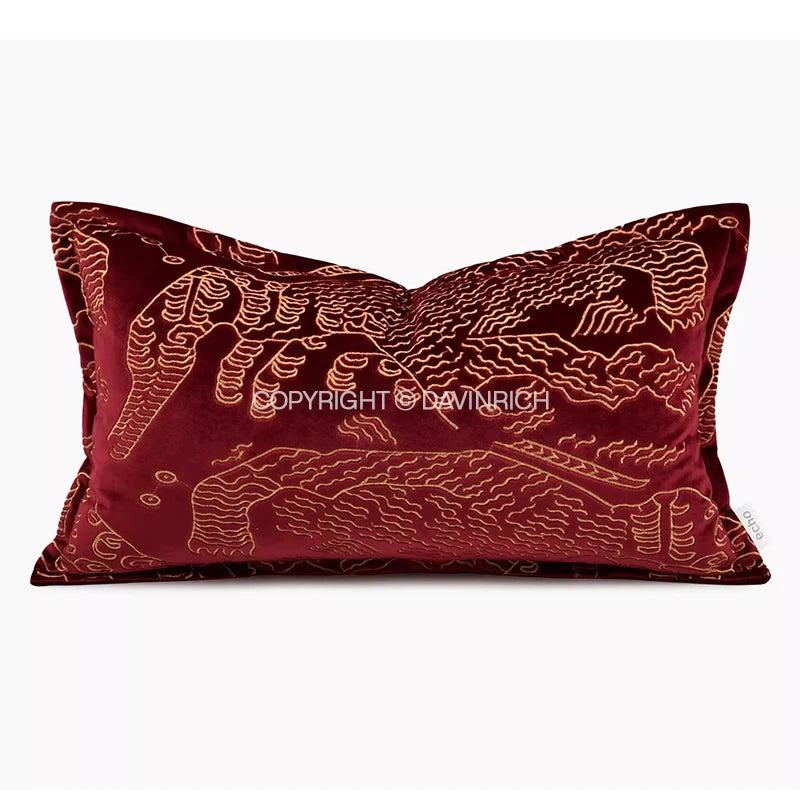 Velvet Fuchsia  Jungle Cushion Cover