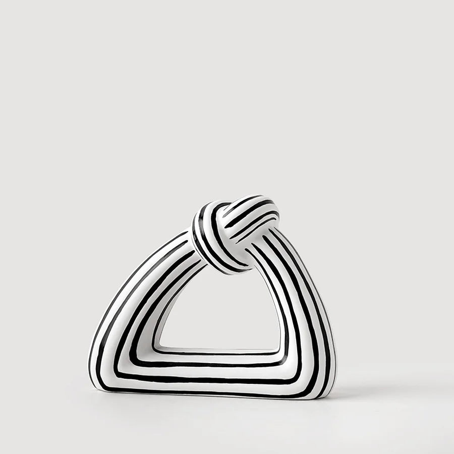 Artisan Black and White Striped Knot Vase