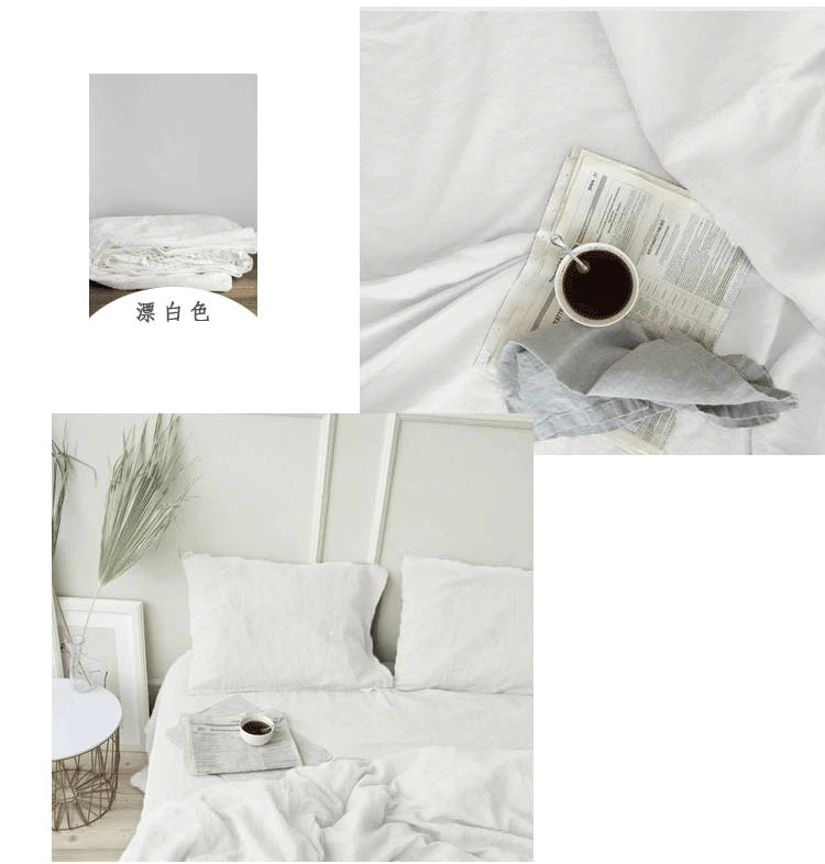 Natural Washed Linen Bed Sheets