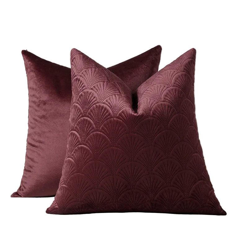 Art Deco Velvet Purple Cushion Cover