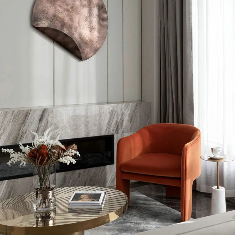 Burnt Orange Velvet Arm Chair