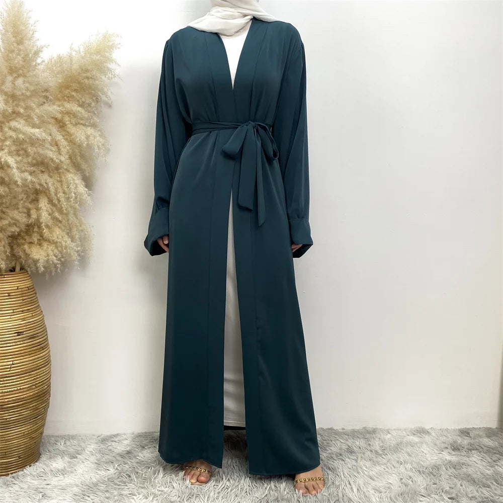 Muslim women hot sell Dubai Abaya Long headscarf dress with belt Islamic dress Abaya women's Abaya African dress