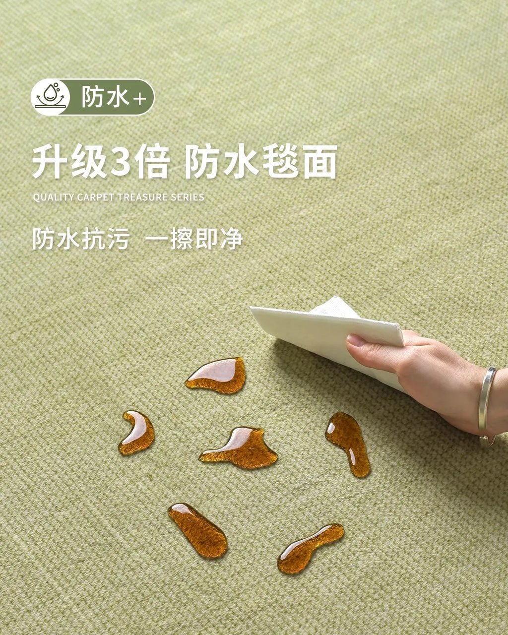 Olive rug with border