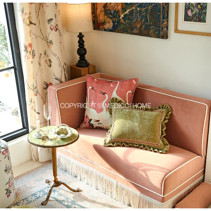 The Lady Green Velvet Cushion Cover