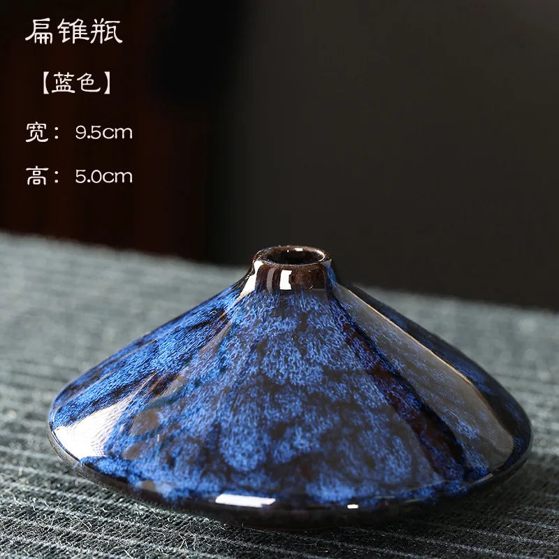 Glazed Ceramic Stem Vase - Purple