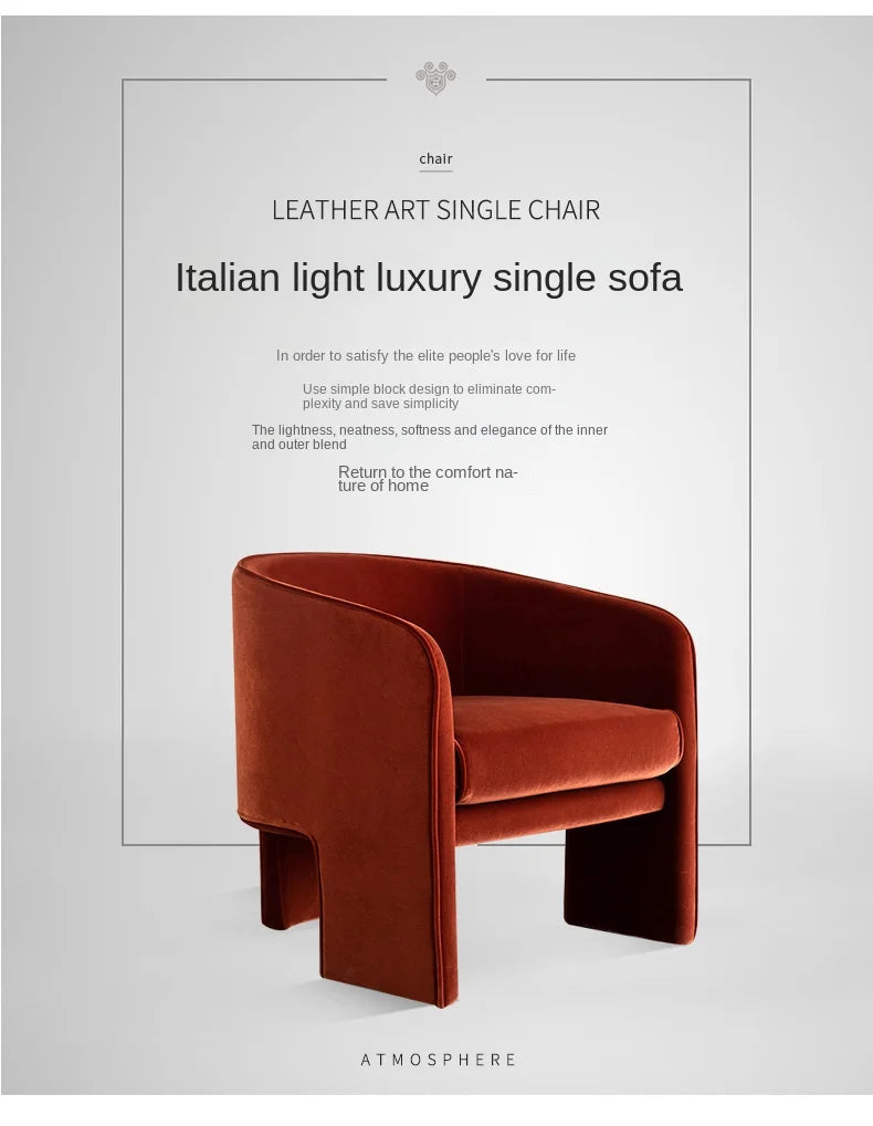 Burnt Orange Velvet Arm Chair