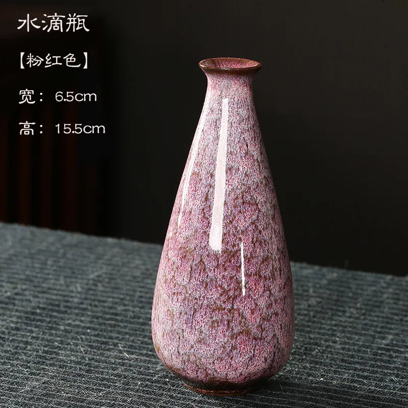 Glazed Ceramic Stem Vase - Purple