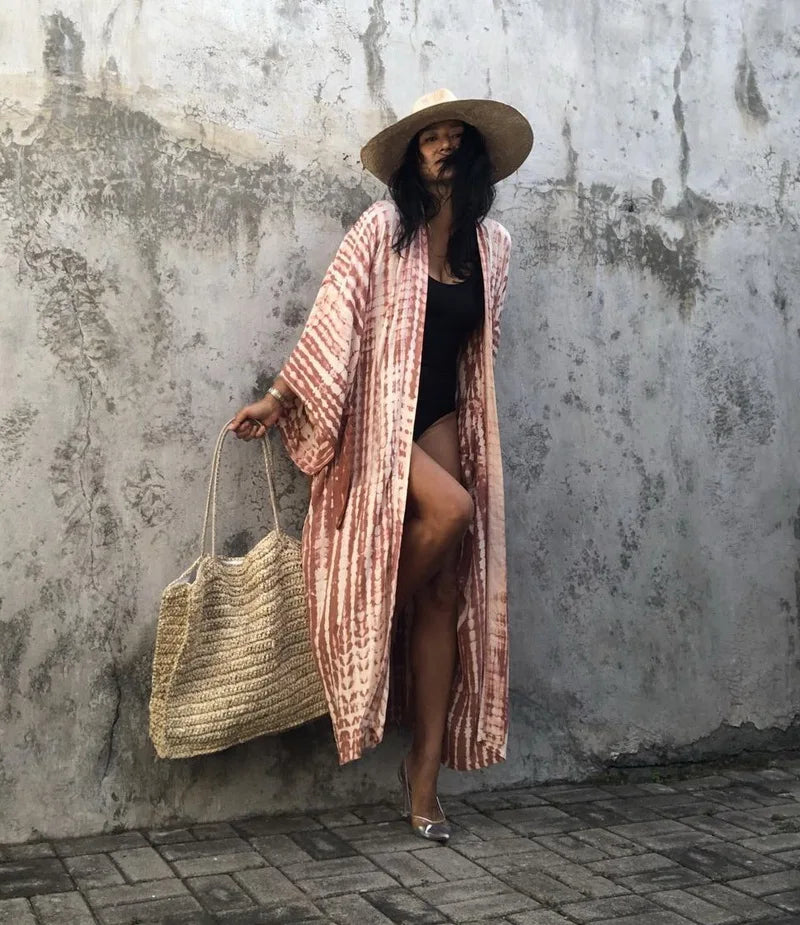 Para Praia 14 Colors Kimonos Bikini Cover Ups Beachwear Beach Robe Femme Long Dress Sarong Women Loose Cardigan Swimsuit Covers