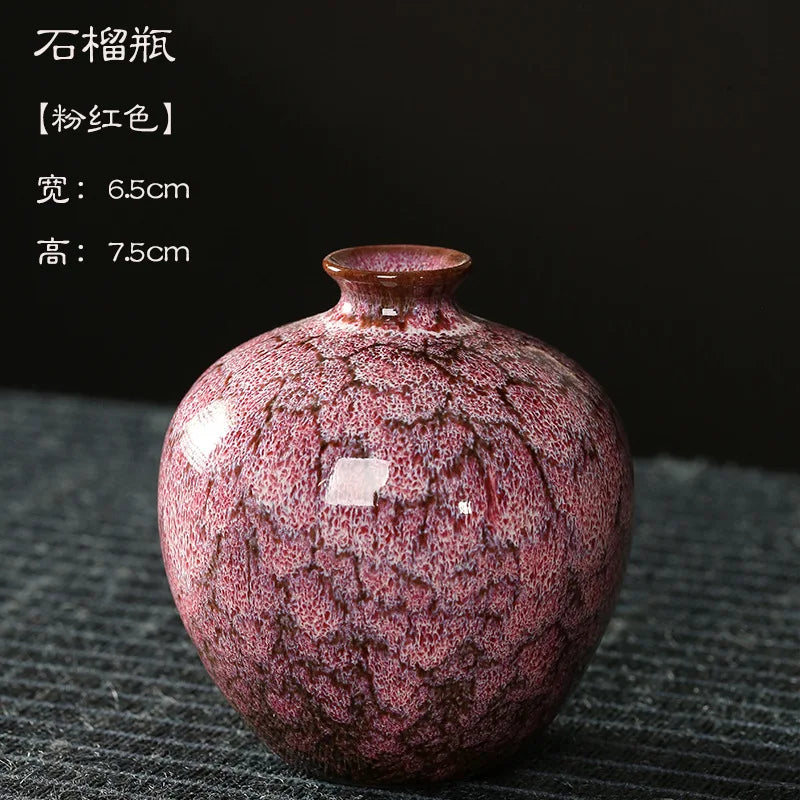 Glazed Ceramic Stem Vase - Purple