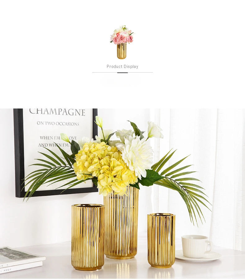 Old Hollywood Gold Vase