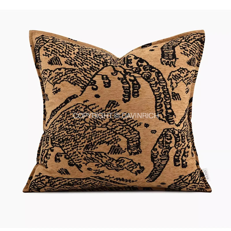 Velvet Fuchsia  Jungle Cushion Cover