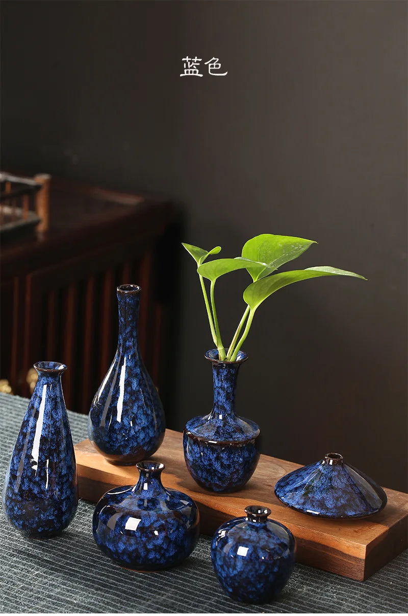 Glazed Ceramic Stem Vase - Purple