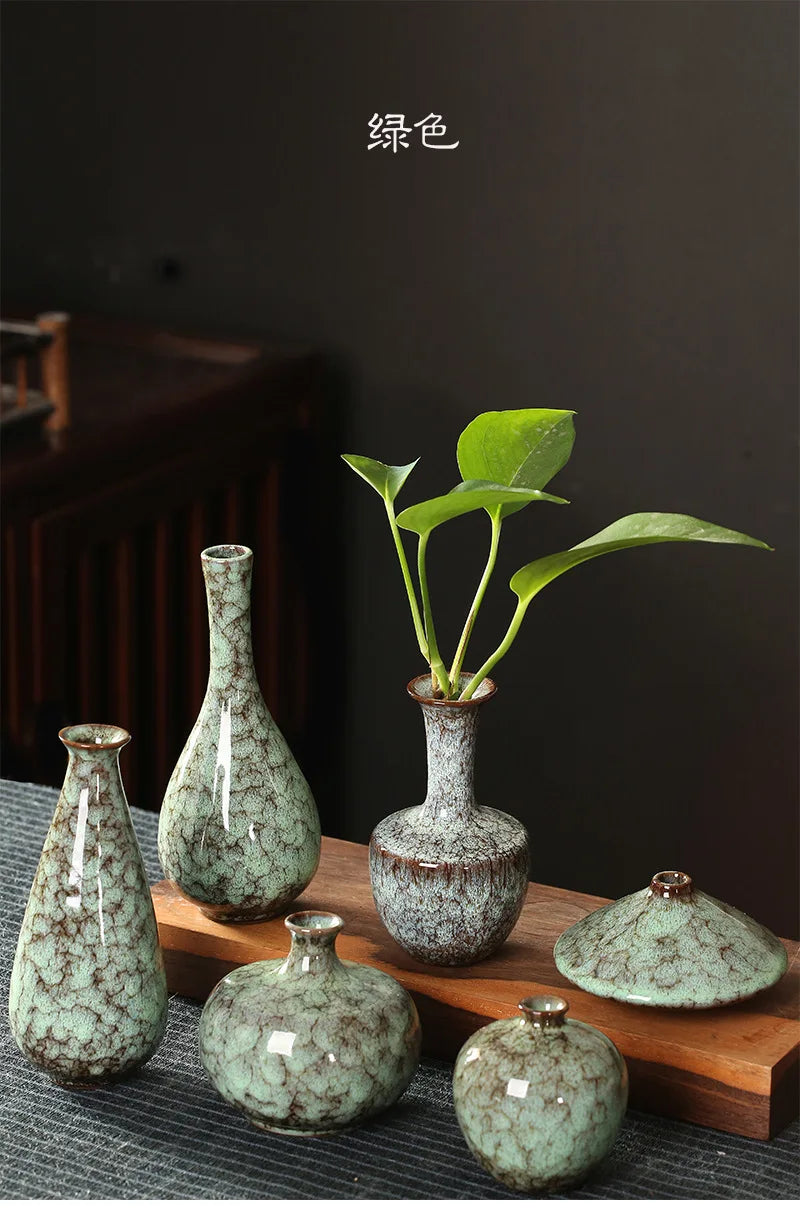 Glazed Ceramic Stem Vase - Purple