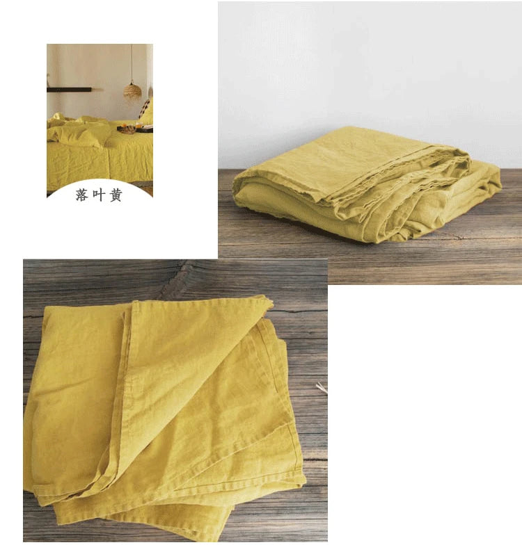 Natural Washed Linen Bed Sheets