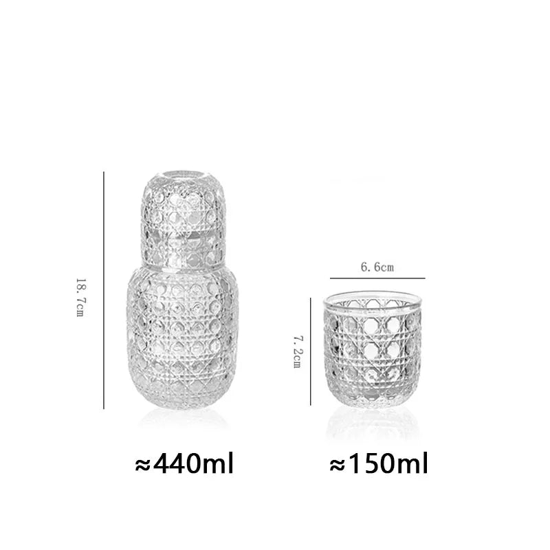 Embossed Art Deco Glass Decanter