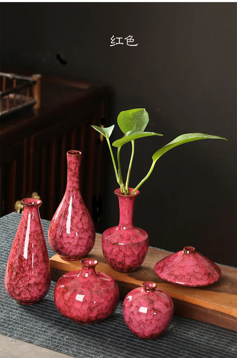 Glazed Ceramic Stem Vase - Purple