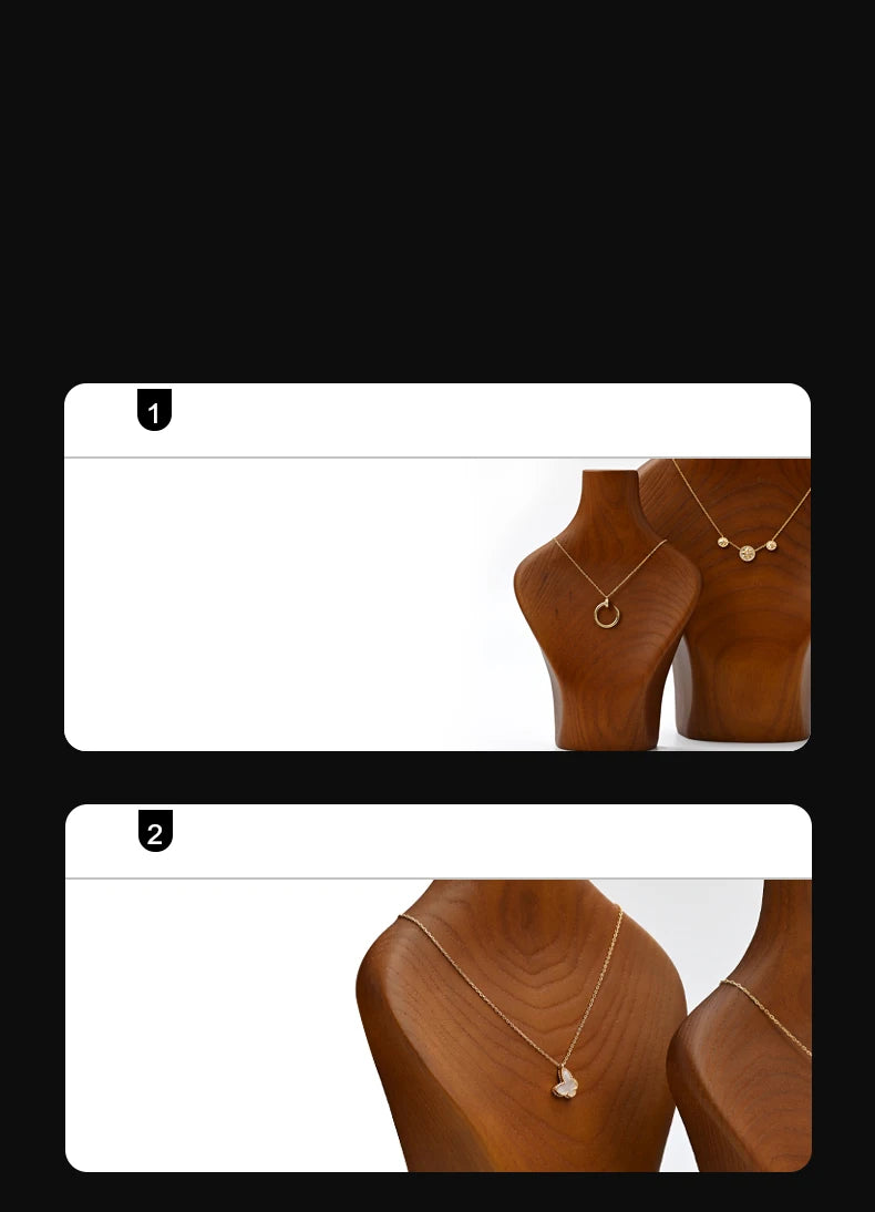 Solid Wood Necklace Bust
