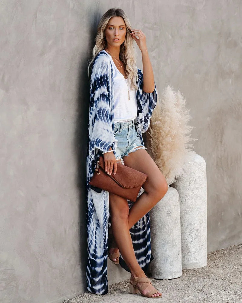 Para Praia 14 Colors Kimonos Bikini Cover Ups Beachwear Beach Robe Femme Long Dress Sarong Women Loose Cardigan Swimsuit Covers