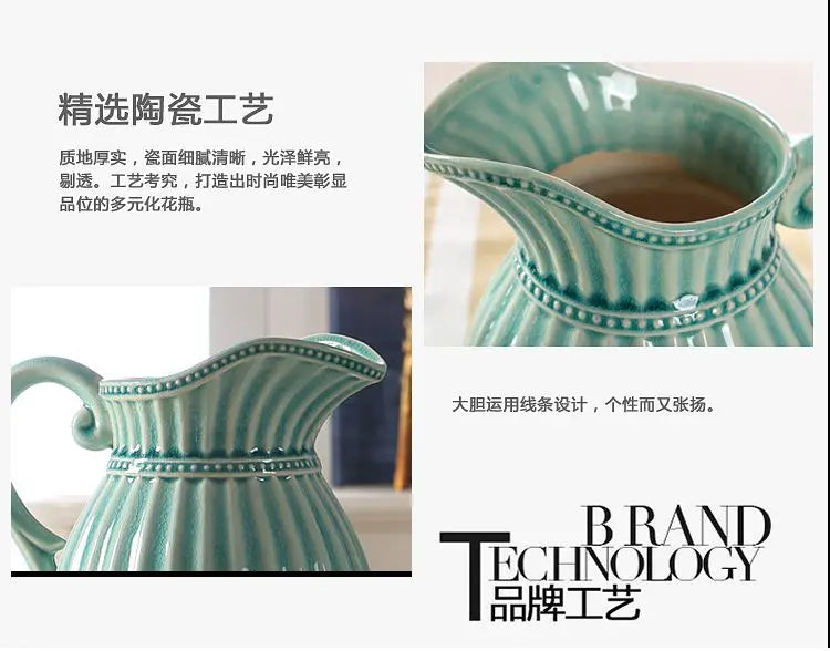 Vintage style Blue Ceramic Jug