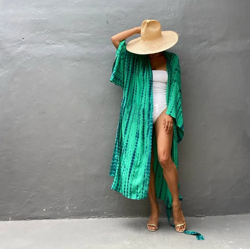 Para Praia 14 Colors Kimonos Bikini Cover Ups Beachwear Beach Robe Femme Long Dress Sarong Women Loose Cardigan Swimsuit Covers