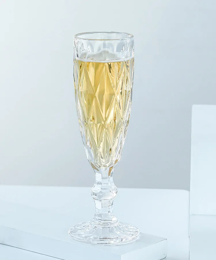 Vintage Embossed Champagne Glass