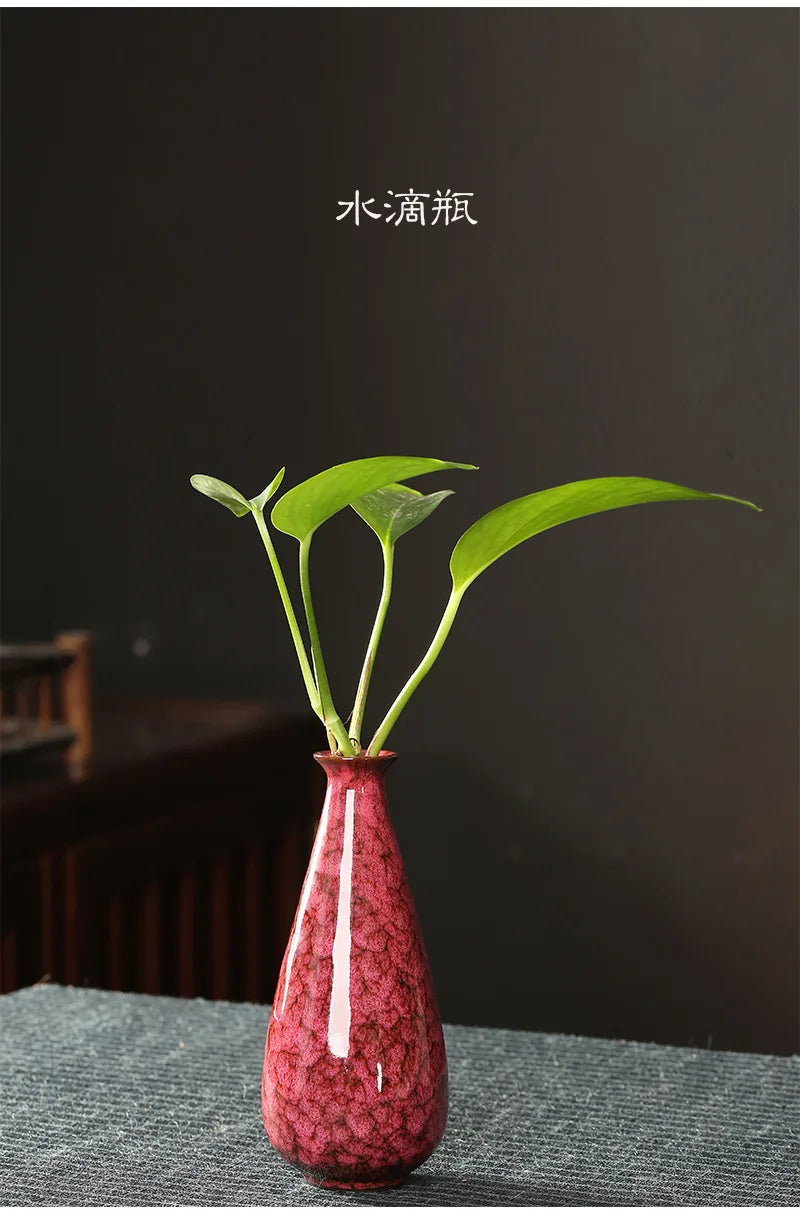 Glazed Ceramic Stem Vase - Purple