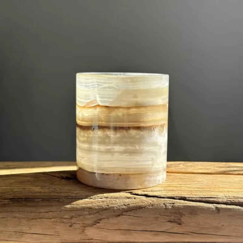 Stone Candle Jar Holder