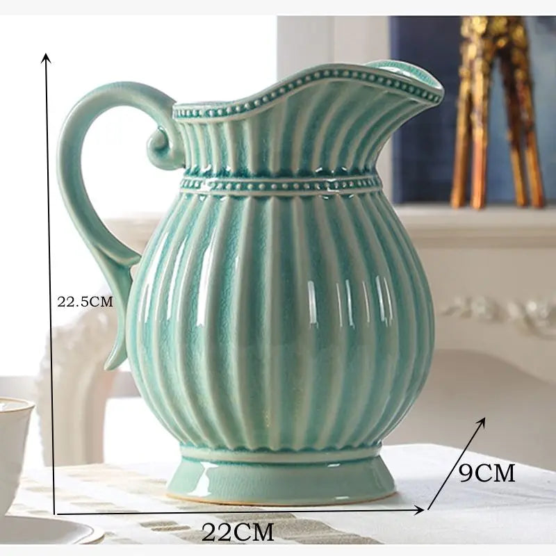 Vintage style Blue Ceramic Jug