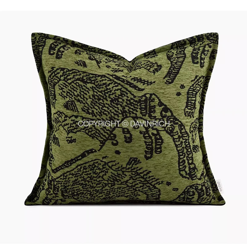 Velvet Fuchsia  Jungle Cushion Cover