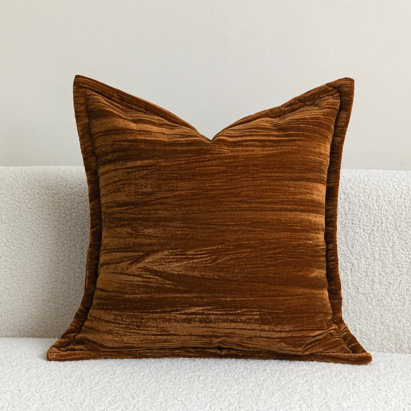 Sunset Brown Orange Velvet Cushion Cover