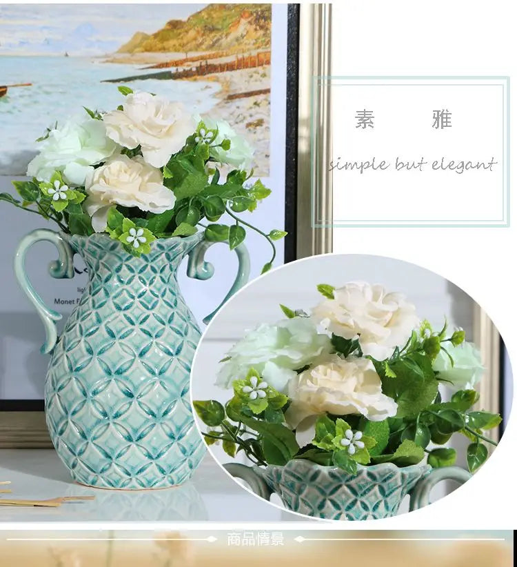 Vintage style Blue Ceramic Jug