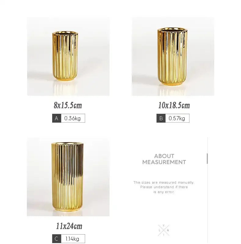 Old Hollywood Gold Vase