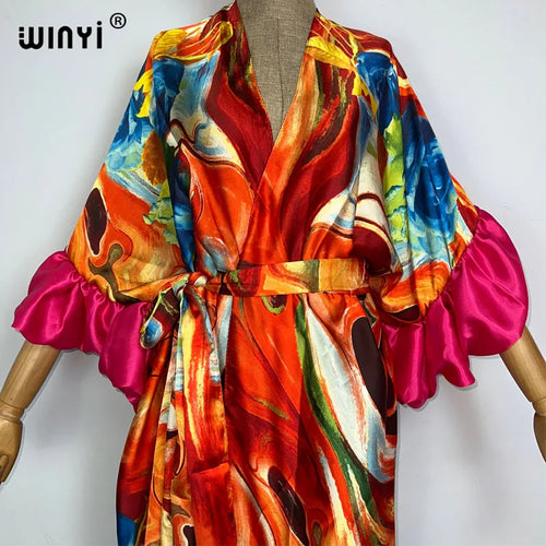 Abstract Colourful Kimono Gown