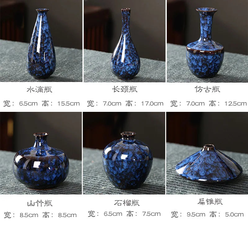 Glazed Ceramic Stem Vase - Purple