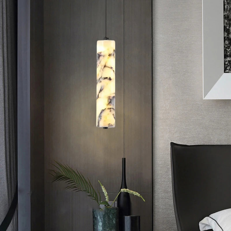 Cylinder Marble Pendant Light