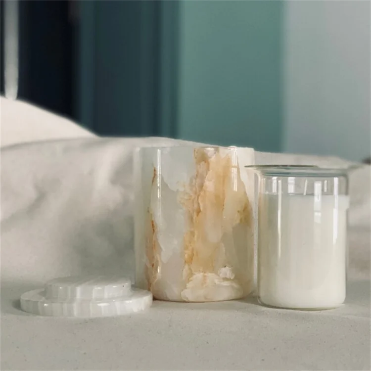 Stone Candle Jar Holder