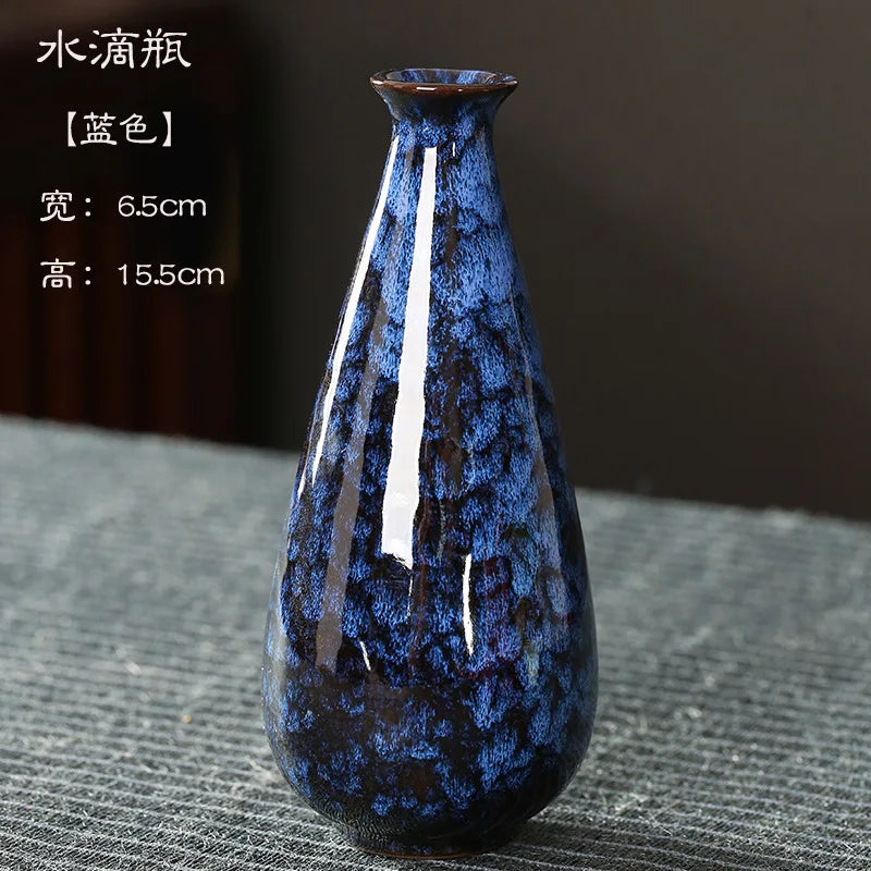 Glazed Ceramic Stem Vase - Purple
