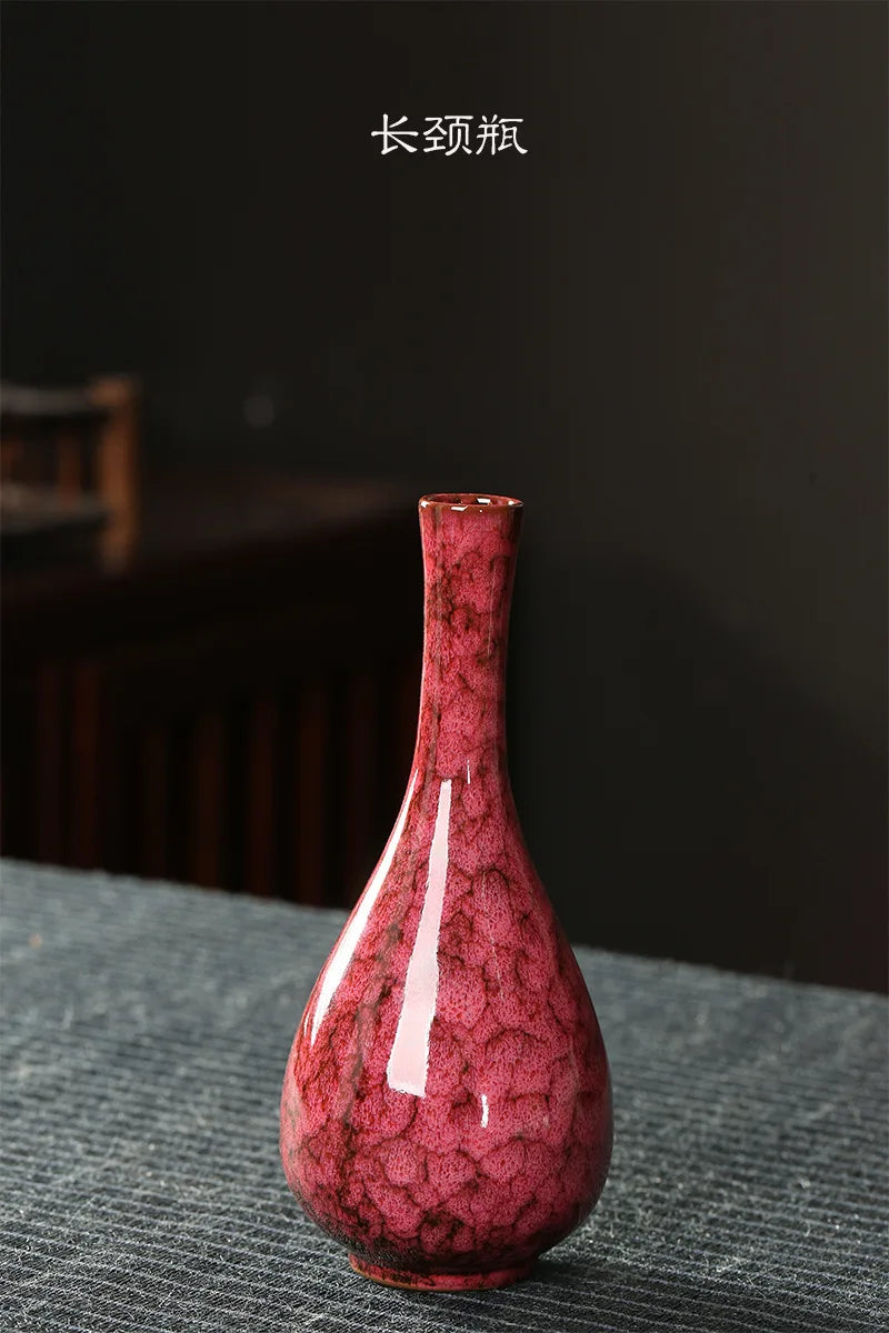 Glazed Ceramic Stem Vase - Purple