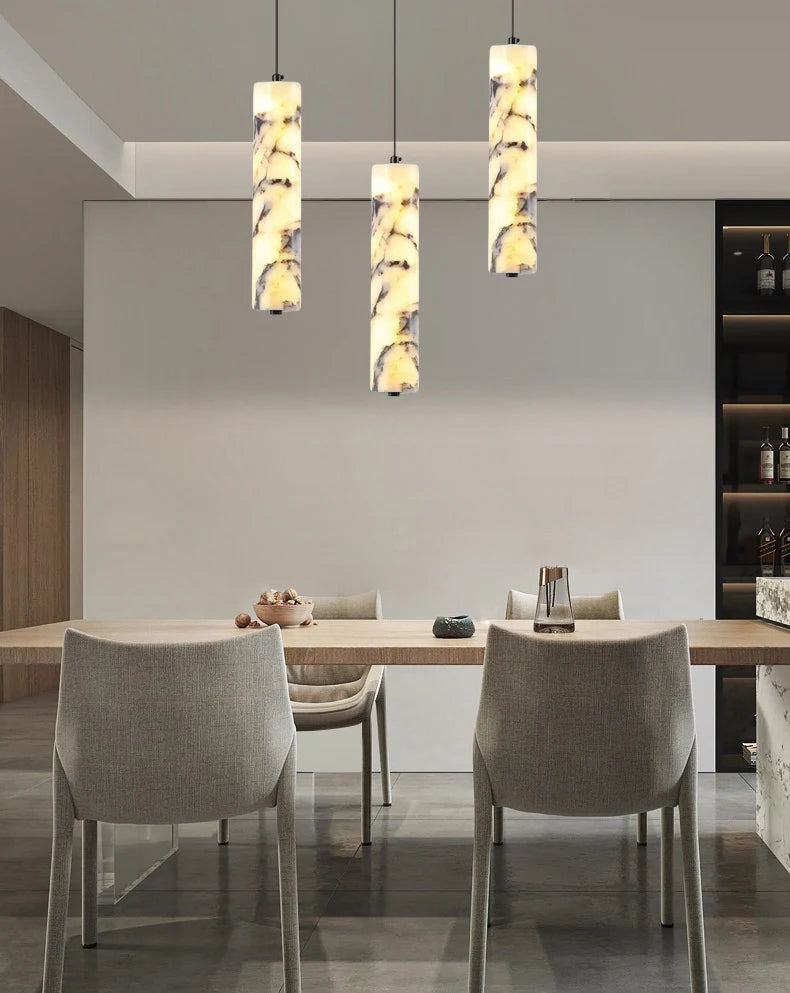 Cylinder Marble Pendant Light