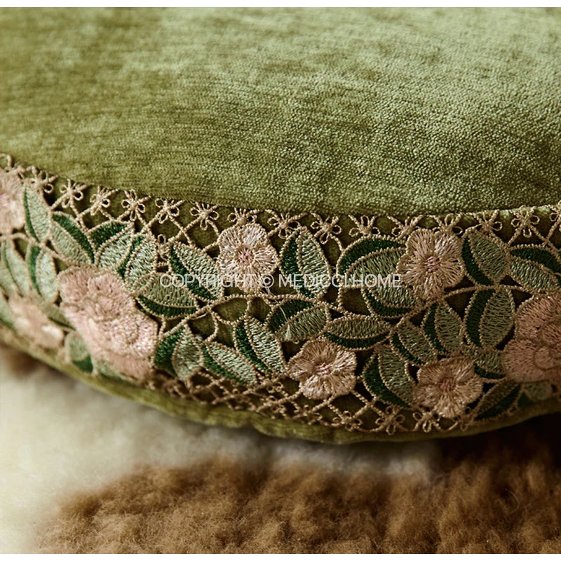The Lady Green Velvet Cushion Cover