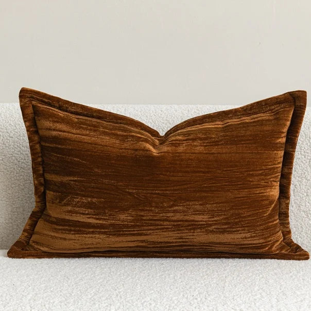Sunset Brown Orange Velvet Cushion Cover