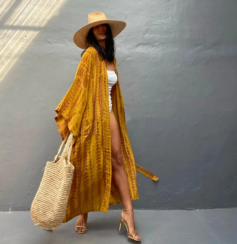 Para Praia 14 Colors Kimonos Bikini Cover Ups Beachwear Beach Robe Femme Long Dress Sarong Women Loose Cardigan Swimsuit Covers