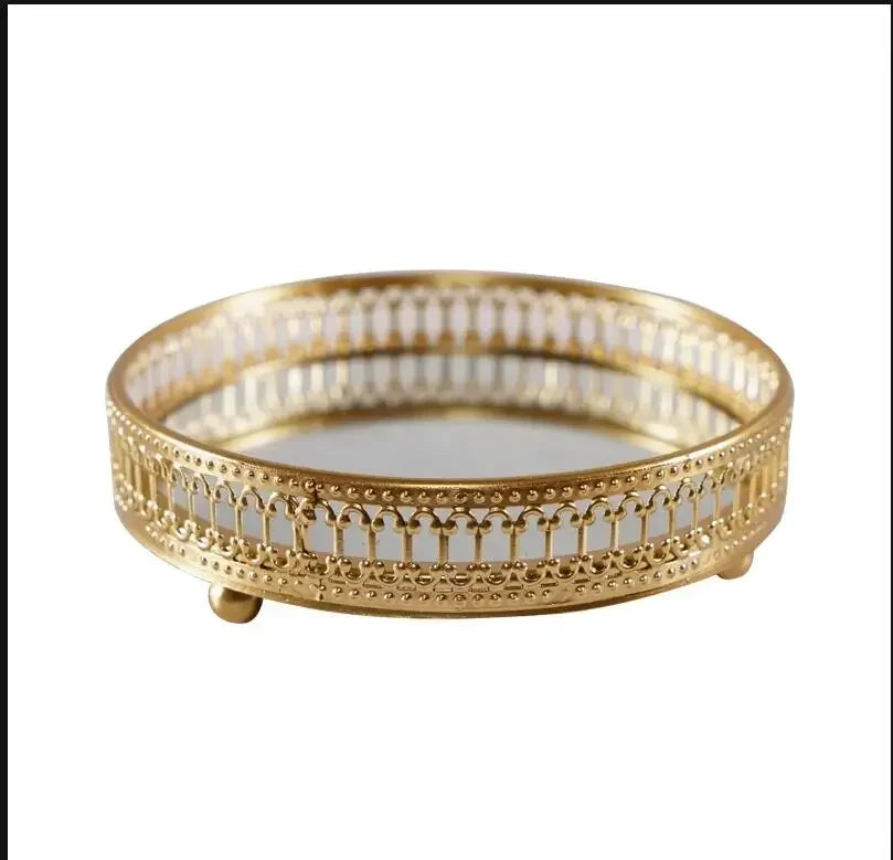 Gold Mirrored Earring Tray