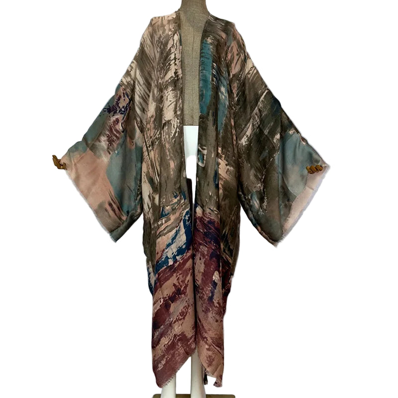 WINYI kimono new Oil print Bikini Cover-up Elegant beach outfits for women sexy cotton feeling vestidos para mujer dress kaftan