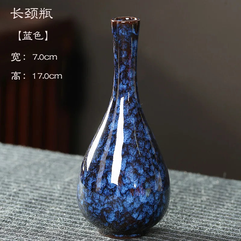 Glazed Ceramic Stem Vase - Purple