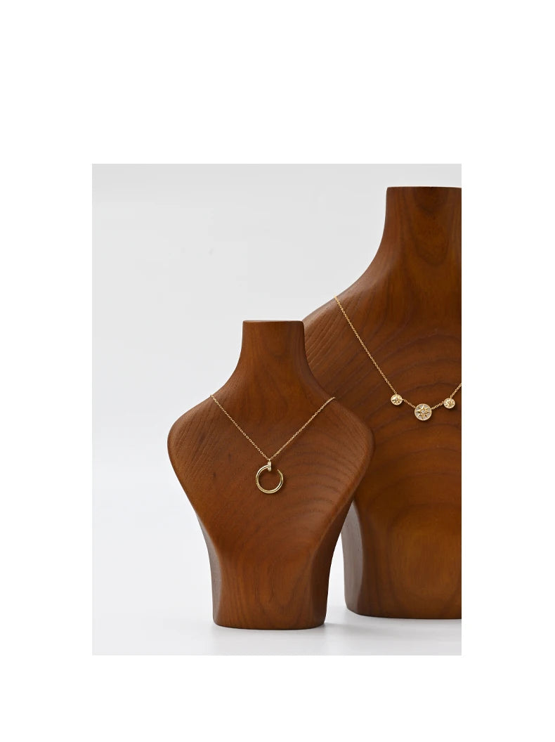 Solid Wood Necklace Bust