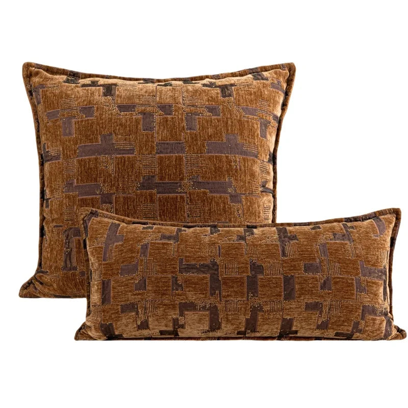 Velvet Purple Square Detail Cushion Cover