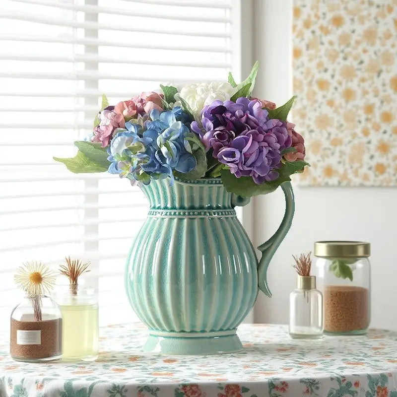 Vintage style Blue Ceramic Jug